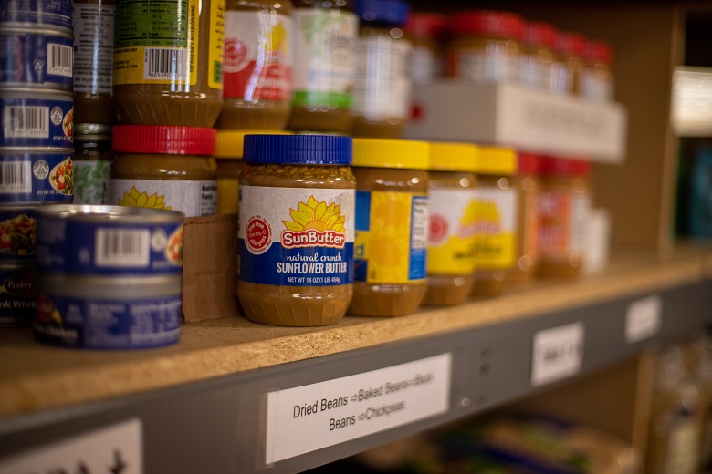 Peanut Butter Jars on Shelf