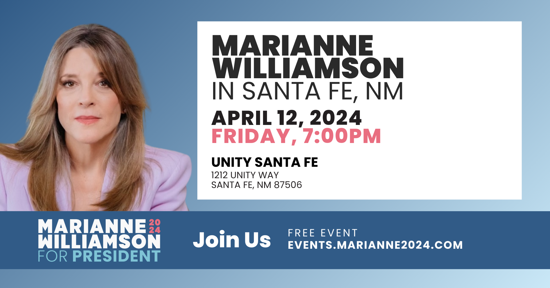 Marianne Williamson at Unity Santa Fe