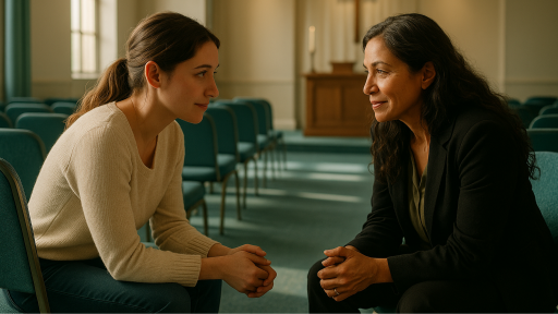 Ladies discussing prayer